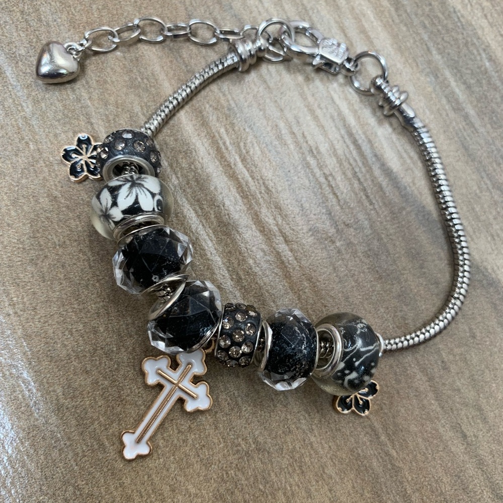 Black charm bracelet